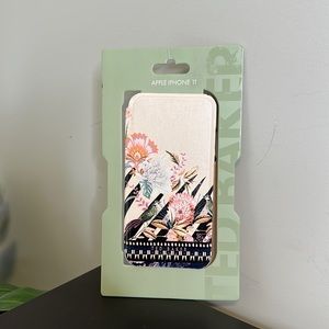 Ted Baker Pink Floral iPhone 11 Flip Phone Case with Mirror